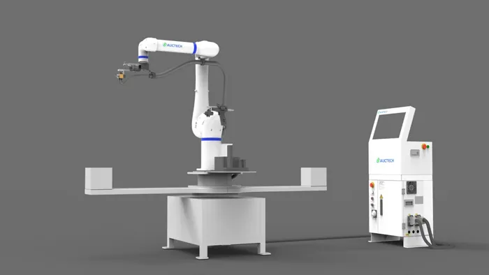 AWS dažymo robotas su sukamuoju stalu